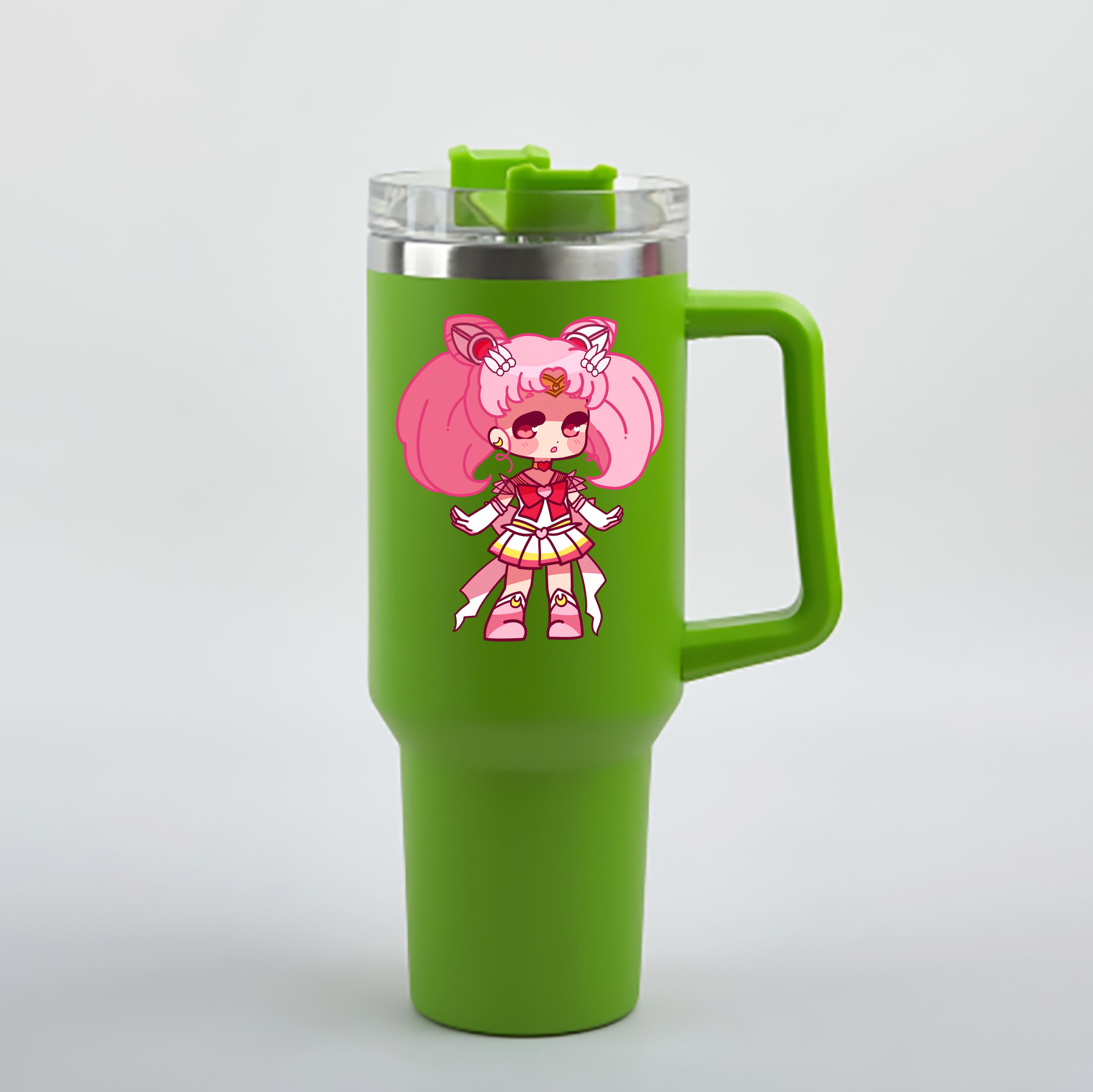 （画像用） 美少女戦士セーラームーン ちびうさ Sailor Moon Chibiusa Tsukino Usagi Small Lady Serenity 1200mL車用タンブラー - クリスタルステッカー（プラスチックストロー付き）